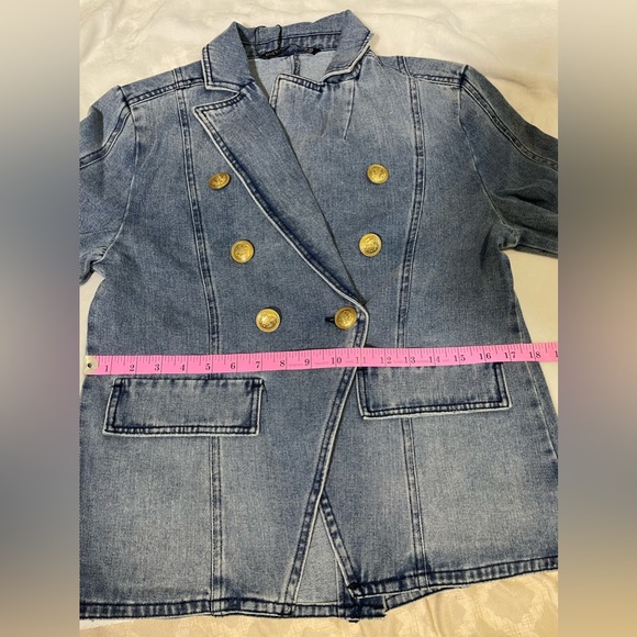 Dictionary Denim Blazer Jacket - Picture 7 of 12